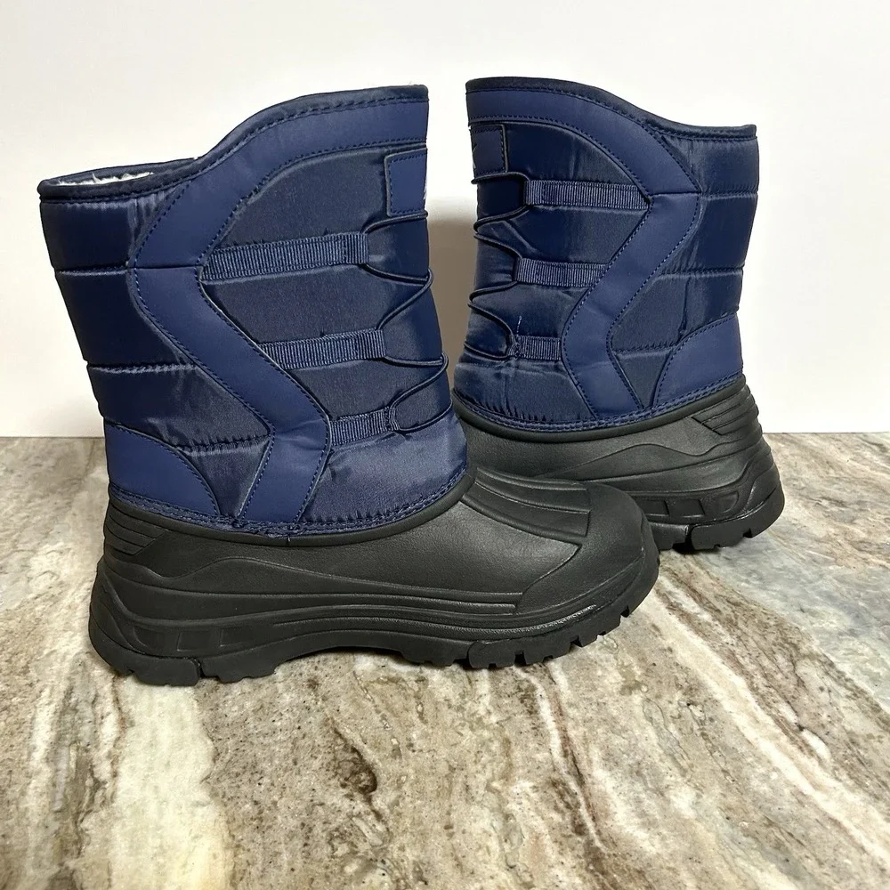 Unbranded Unisex Navy Faux Fur Snow/Rain Waterproof Boots. Size W7.5, Men 5.5/6